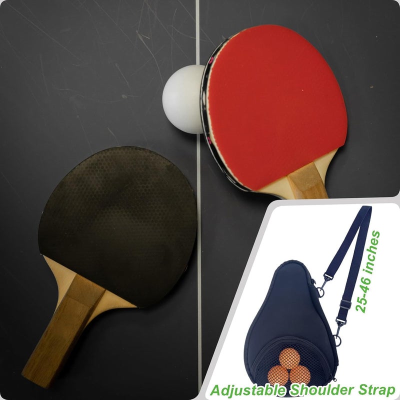 CORECISE Table Tennis Racket paddle cover，Ping Pong Paddle Carry Sleeve Bag,Table Tennis Bat Protective Paddle Sleeve, Ping Pong Paddle Racket Bag Case With Ball Storage Mesh Pocket and Shoulder Carry Strap - Image 4